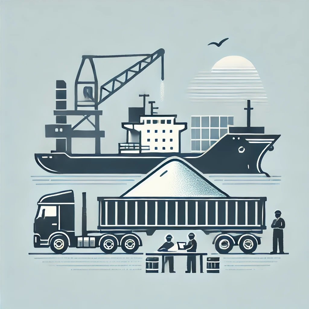 Clinker logistics and bulk vessel loading